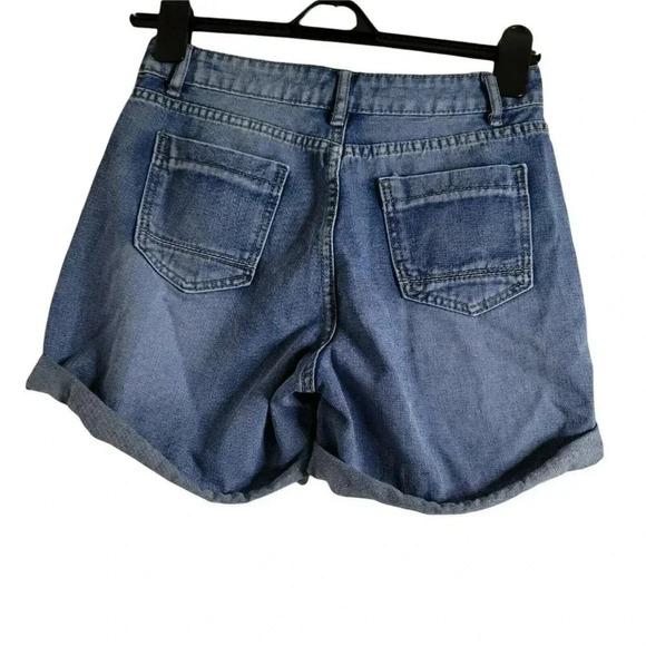 Misslook size M Jeans Shorts High-rise Button Fly  Cuffed Blue Women's - Picture 2 of 9